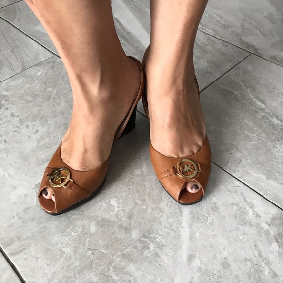 MICHAEL Michael Kors Women Leather Peep Toe sandals wedge Brown | 8.5 - Picture 16 of 16
